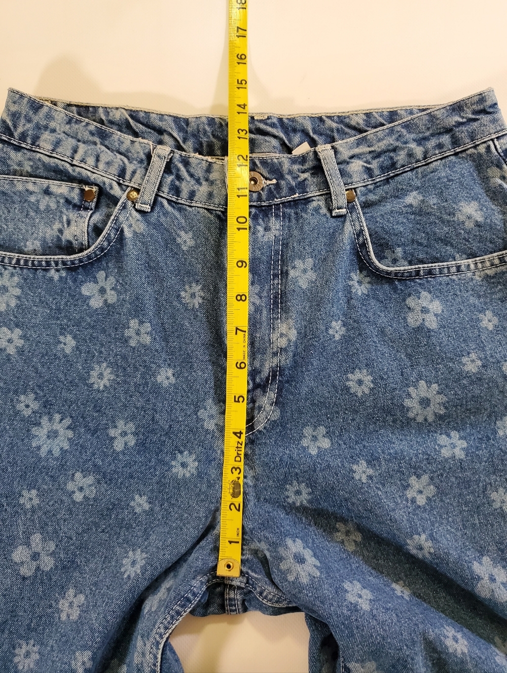 🟢7661 * The Ragged Priest Daisy Floral Print Straight Leg Jeans Blue Size 32 - Picture 10 of 16